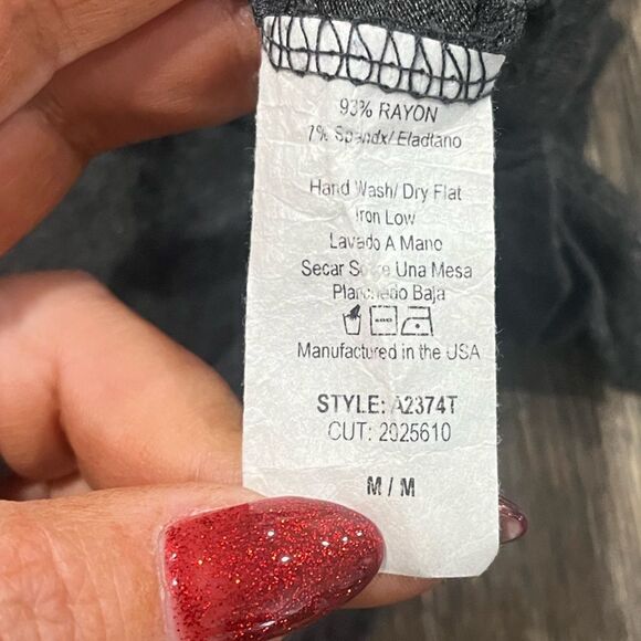 Chris & Carol T Shirt Pullover 3/4 Sleeve Side Tie Knot Solid Gray Size M - Picture 3 of 4